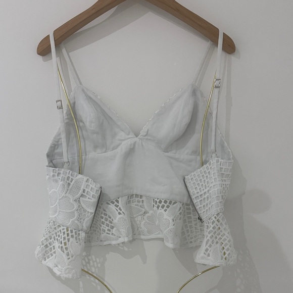 PatBO White Lace Peplum Top - Picture 2 of 5